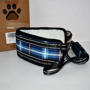 Beautyzoo Adjustable Dog Lift Harness, Rear Leg Support in Blue Plaid Size SMALL
